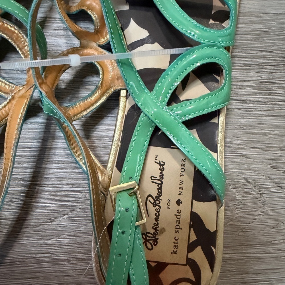 Kate Spade Emerald and Tan Strappy Sandals - Picture 4 of 5
